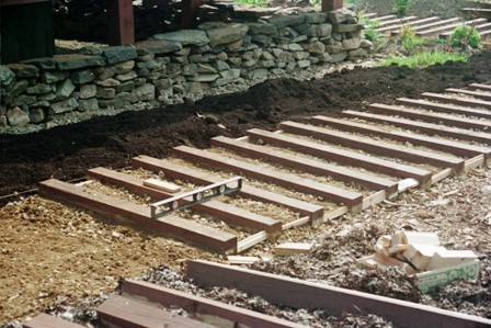 Front garden path in progress early May 03