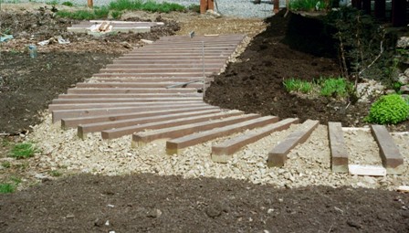 Front garden path in progress early May 03