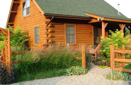 House front with Calamagrostis ‘Karl Foerster’ early July 05