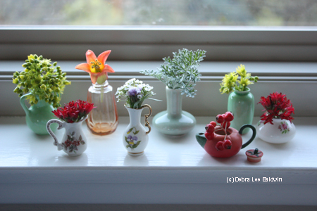 Vaes on windowsill